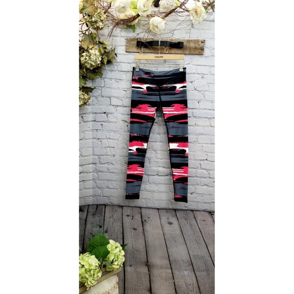 NOLI Leggings Multicolor Abstract Stripe Yoga Gym Workout Athletic Sz Sm